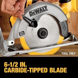 DeWALT® DCS391B Cordless Circular Saw, 6-1/2 in Dia Blade, 5/8 in Arbor/Shank, 20 V DC, 1-5/8 in at 45 deg, 2-1/4 in at 90 deg D Cutting, Li-Ion Battery, Left Blade Side