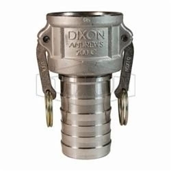 Dixon® 100-C-SS Type-C Cam and Groove Coupler, 1 in Nominal, Female Coupler x Hose Shank End Style, 316 Stainless Steel, Domestic