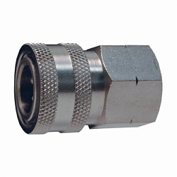 Dixon® 10EF10-S E Series Straight Through Hydraulic Coupler, 1/4 in x 1/4-11-1/2 Nominal, Quick-Connect x FNPT, 303 Stainless Steel Body/Buna-N Seal, Domestic