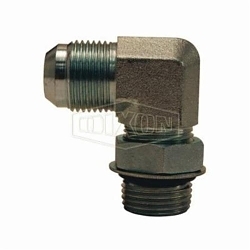 Dixon® 1238-04-06 Elbow, 7/16-20 x 9/16-18 Nominal, Male SAE O-Ring Boss™ x Male JIC, Steel, Domestic