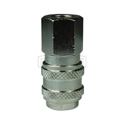 Dixon® 1BRBF1-B-7 BR Series Female Quick Disconnect Pneumatic Coupler, 1/8-28 Nominal, Quick Disconnect Coupler x BSPP, 300 psi Pressure, Brass