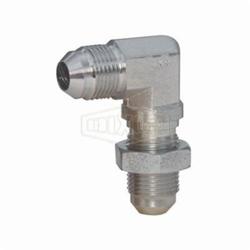 Dixon® 2701LN-6 Bulkhead Elbow With Lock Nut, 9/16-18 Nominal, 37 deg Male Flare, Steel, Domestic