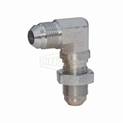 Dixon® 2701LN-8 Bulkhead Elbow With Lock Nut, 3/4-16 Nominal, 37 deg Male Flare, Steel, Domestic