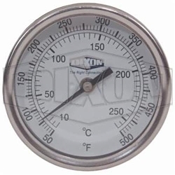 Dixon® 30040104 Model 30 Thermometer, 50 to 500 deg F, 1 % Accuracy, 1/2 in MNPT Connection