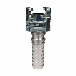 Dixon® 4PS6 Dual-Lock™ P Series Interchange Thor Interchange Coupler, 1/2 x 3/4 in Nominal, Hose Barb x Coupler End Style, Steel, Trivalent Chrome