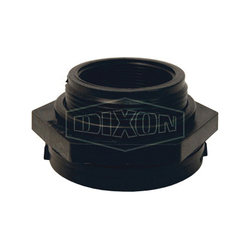 Dixon® 63931 Bulkhead Fitting, 1-1/2 in Nominal, FNPT End Style, 2-3/8 in Hole, Polypropylene