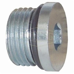 Dixon® 6408HHP-20 Hex Head Hollow Pipe Plug, 1-5/8-12 Nominal, Male SAE O-Ring Boss™, Steel, Domestic