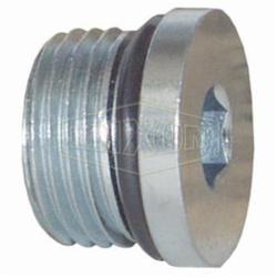 Dixon® 6408HHP-4 Hex Head Hollow Pipe Plug, 7/16-20 Nominal, Male SAE O-Ring Boss™, Steel, Domestic