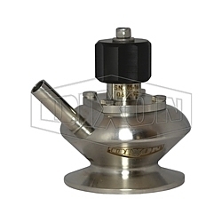 Dixon® BSVS-HC050B025 Single Port Sample Valve, 1/2 in Nominal, Clamp End Style, 116 psi Pressure, 316L Stainless Steel Body