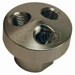 Dixon® D3404 3-in-1 Manifold, (1) 1/4 in NPT Inlets x (3) 1/4 in NPT Outlets, Aluminum, Domestic