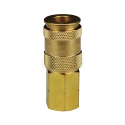 Dixon® 2CJF2-B High Flow Female Coupling, For Use With Heavy Duty-High Volume Blow Gun, 1/4 in FNPT, Brass, Domestic