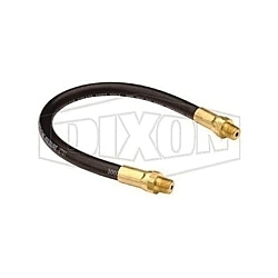 Dixon® GWH1800R Grease Whip Hose Assembly, 18 in L, 3000 psi Operating, 1/8-27 MNPT, Brass