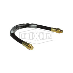 Dixon® GWH2400S Grease Whip Hose Assembly With Strain Relief Spring, 24 in L, 3000 psi Operating, 1/8-27 MNPT, Brass