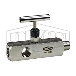 Dixon® MFS204 Multiport Needle Valve, 1/2-14 Nominal, 1/2 in FNPT Port, 10000 psi Pressure, 316 Stainless Steel Body