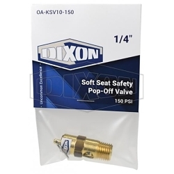 Dixon® OA-KSV10-150 Soft Seat Safety Pop-Off Valve, 1/4 in Nominal, MNPT End Style, 150 psi Pressure, 73 scfm Flow Rate, Brass Body