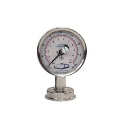 Dixon® 3S-D-2U-GFBTSS Sanitary Pressure Gauge, 0 to 100 psi, 2 in Connection, 3-1/2 in Dial, +/- 1.5 %, Glycerin Liquid Filled