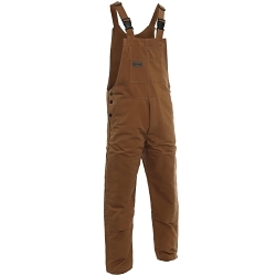 DRIFIRE® BIB6DCMQ2-42X30 BIB6DCMQ2 Bib Overall, Brown, 100% FR Cotton Duck, DWR, 30 in L Inseam