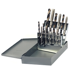 Drillco 800A2018 Single End Tap and Drill Set, 18 Pieces