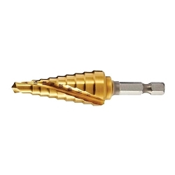Drillco 895A001 Multi-Step Drill, 1/8 in Dia Min Hole, 1/2 in Dia Max Hole, 13 Steps, HSS, 1/4 in Shank