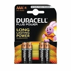 Duracell® MN2400B4 Non-Rechargeable Low Cost Zinc-Manganese Dioxide Battery, Zinc-Manganese Dioxide, 1.5 V DC, 1.15 Ah, AAA