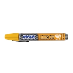 Dykem® RINZ OFF® 44 44757 Water Removable Industrial Marker, Medium Bullet Tip, Aluminum Barrel Container, Yellow