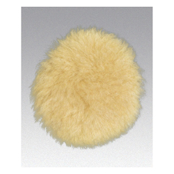 Dynabrade® 90034 Non-Vacuum Polishing Pad, 3-1/2 in OAD, Hook Face Attachment, Natural Sheepskin Pad