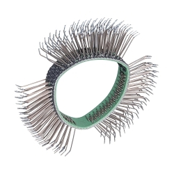 Dynabrade® 92248 Coarse Grade Wheel Brush, 4 in Dia Brush, 1/2 in W Face, Bent Tip Filament/Wire