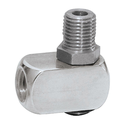 Dynabrade® 95590 Single Pivot Air Line Connector, 1/4 in NPT Connection, 25 scfm Flow Rate, Aluminum