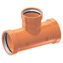 EPC ApolloPRESS® 10062076 811R Large Diameter Press Reducing Outlet Tee, 4 x 4 x 3 in Nominal, C x C x C End Style, Copper, Domestic