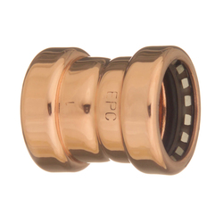EPC 10170700 900 Solder End Coupling With Stop, 1/2 in Nominal, Solder End Style, Copper, Domestic