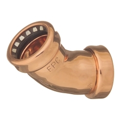 EPC CopperLOC™ 10170760 906 Push Elbow 45 deg Push Elbow, 1/2 in Nominal, C x C End Style, Copper