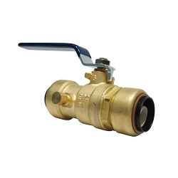 EPC 10177011 210D Push Ball Valve With Drain/Vent, 1/2 in, C, Brass Body
