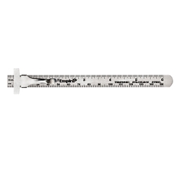 Empire® 2730 Pocket Ruler, Graduations 1/32 in, 6-1/2 in L, Stainless Steel