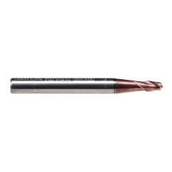 Emuge 2510A.002 Top-Cut 2510A Stub Length Tapered End Mill, 2 mm Dia Cutter, 5 mm Length of Cut, 2 Flutes, 6 mm Dia Shank, 50 mm OAL, TiAlN