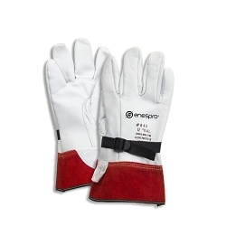 Enespro® DWH12L10 Glove Protector With Cinch Strap, SZ 10, Leather, Gray/Orange, 12 in L, ASTM Class: Class 0/00/F1236/F496