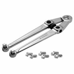Facom® FA-118A Adjustable Square Face Spanner Wrench, 4 in Capacity, 10/32 in Dia Pin, 10-5/8 in OAL, Federal GGG-W-665B, Alloy Steel, Satin