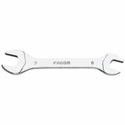 Facom® FM-22.6X7 22 Series Short Open End Wrench, 6 x 7 mm Wrench, Angled/Double Head, 3-5/16 in OAL, Steel, Satin