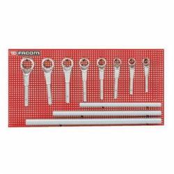 FacomĀ® FM-54.P9M Leverage Wrench and Handle Set, 11 Pieces, 24 to 55 mm, Full Polished