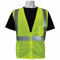FrogWear™ GLO-001-2XL Safety Vest, 2XL, Hi-Viz Fluorescent Lime, Polyester Mesh, Zipper Closure, 2 Pockets, ANSI Class: Class 2