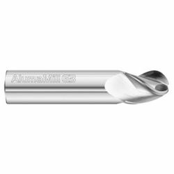 Fullerton 27154 3833 Ball End Center Cutting Single End Stub Length End Mill, 1/8 in Dia Cutter, 1/4 in Length of Cut, 3 Flutes, 1/8 in Dia Shank, 1-1/2 in OAL, Uncoated