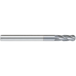 GARR 44174 730MC Ball End Center Cutting Extra Length End Mill, 3/8 in Dia Cutter, 2 in Length of Cut, 4 Flutes, 3/8 in Dia Shank, 4 in OAL, TiCN