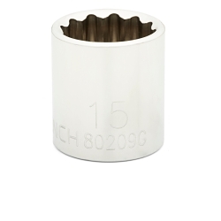 GEARWRENCH® 80209 Standard Length Socket, 1/4 in Square Drive, 15 mm, 12 Points