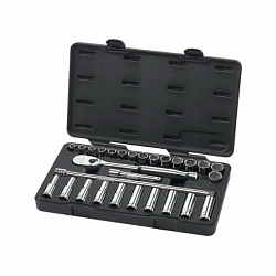 GEARWRENCH® 80709 Mechanics Tool Set, 1/2 in Drive, Teardrop Head, 28 Pieces, Polished Chrome