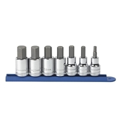 GEARWRENCH® 80720 Professional Driver Socket Bit Set, 1/2 in Drive, 7 Pieces, Polished Chrome