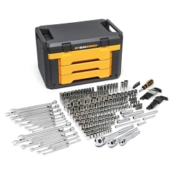 GEARWRENCH® 80942 Imperial/Metric Socket and Ratchet Set, 3-Drawer Box Tool Storage, 1/4 in, 3/8 in, 1/2 in Drive, 6 and 12-Point, 239 Pieces, ASME B107.1/B107.5M/B107.10/B107.6