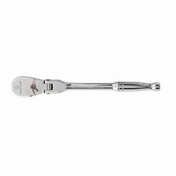 GEARWRENCH® 81012P Flexible Low Profile Hand Ratchet, 1/4 in Drive, Teardrop Head, 6-3/4 in OAL, Steel, Polished Chrome, ASME B107.10