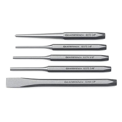 GEARWRENCH® 82304 Punch and Chisel Set, Center/Cold/Pin Style, 1/2 in Chisel, 5/32 to 3/16 in Punch, 4 Punches, 1 Chisels, 5 Pieces