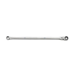 GEARWRENCH® 120XP™ 86114 XL Series Flexible Head Universal Box End Wrench, 14 mm Wrench, 0 deg Offset, 15.9 in OAL, Solid Steel, Polished Chrome, ASME B107.6