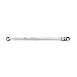 GEARWRENCH® 120XP™ 86115 XL Series Flexible Head Universal Box End Wrench, 15 mm Wrench, 0 deg Offset, 16.3 in OAL, Solid Steel, Polished Chrome, ASME B107.6