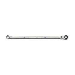 GEARWRENCH® 120XP™ 86116 XL Series Flexible Head Universal Box End Wrench, 16 mm Wrench, 0 deg Offset, 16.7 in OAL, Solid Steel, Polished Chrome, ASME B107.6